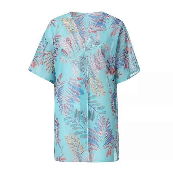 🎉 Colorful Flower Kimono Cover Up! - Picture 2 of 6